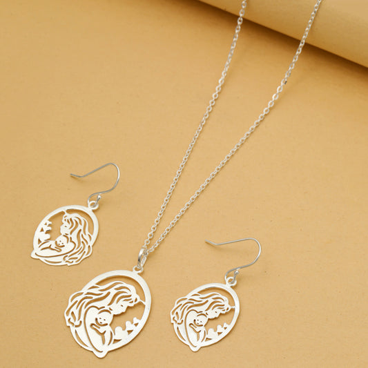 MAIRA 925 Sterling Silver Mother's day Necklace with Earrings Gift for Girls / Women