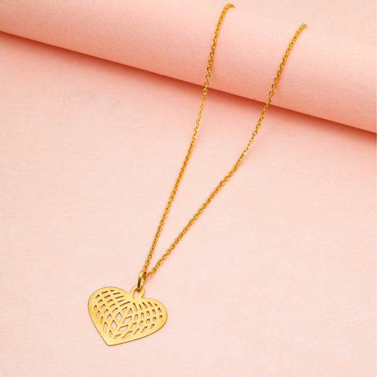 MAIRA Caged Valentine HEART 925 Sterling Silver Gold Plated Pendant Chain Necklace