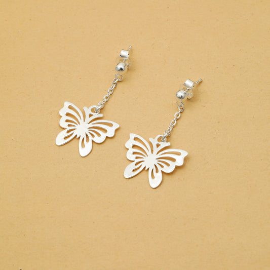 MAIRA 925 Sterling Silver Fly High Butterfly Dailywear Hoop Earrings for Women / Valentine Gift