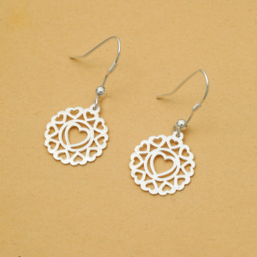 MAIRA 925 Sterling Silver Valentine Necklace with Earrings Set for Girls / Women