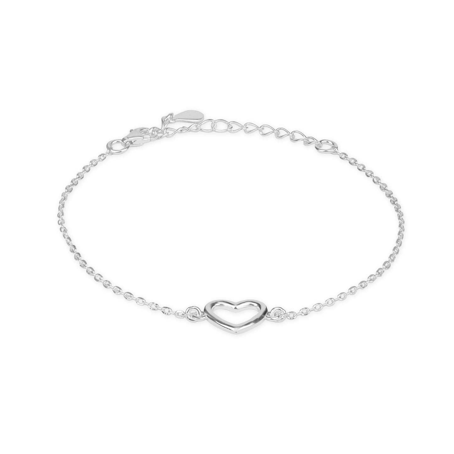 Maira Sterling Silver The Open Heart Link Bracelet
