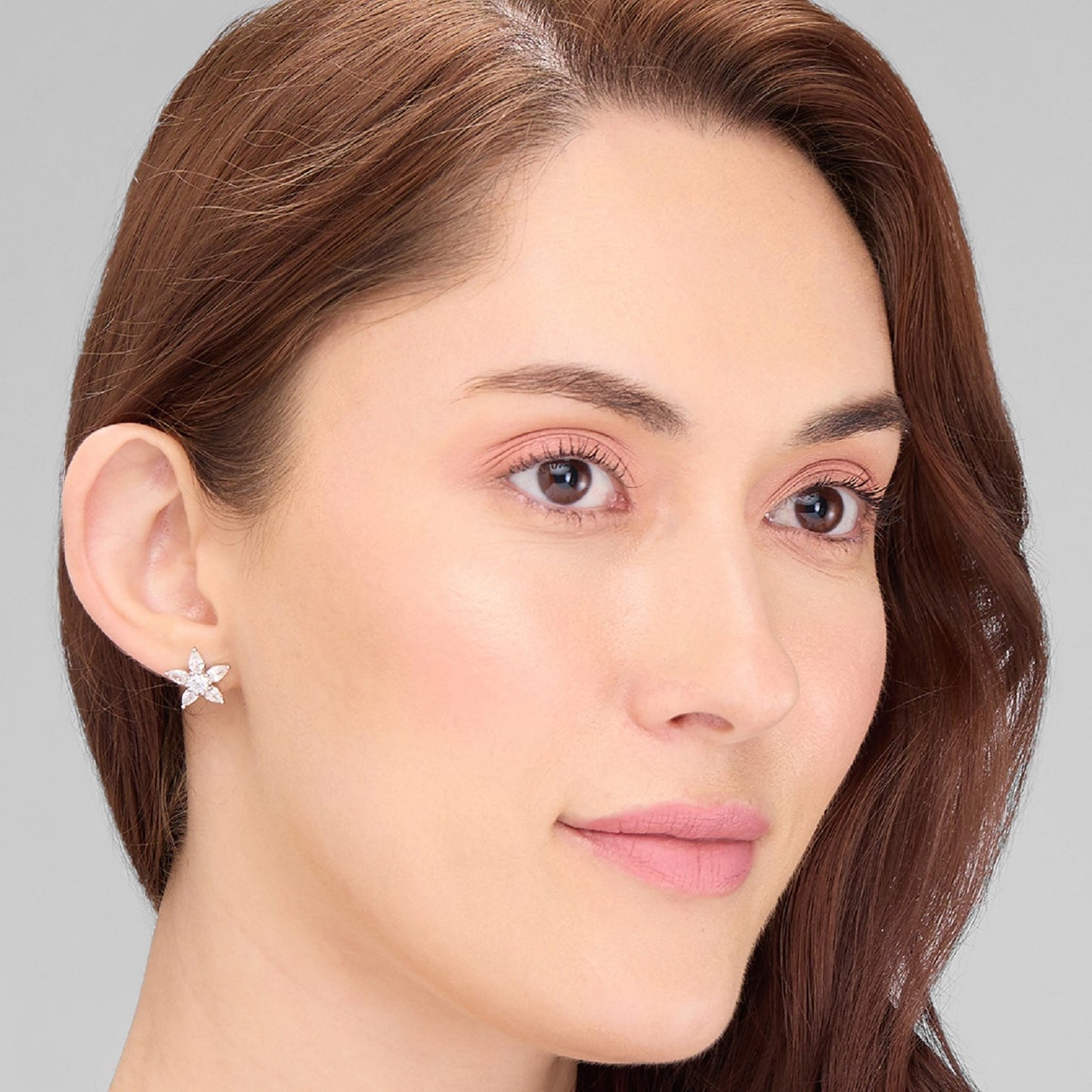 MAIRA Marquise Swiss Zirconia Floral 92.5 Sterling Silver Valentine Earrings Set for Women / Girls