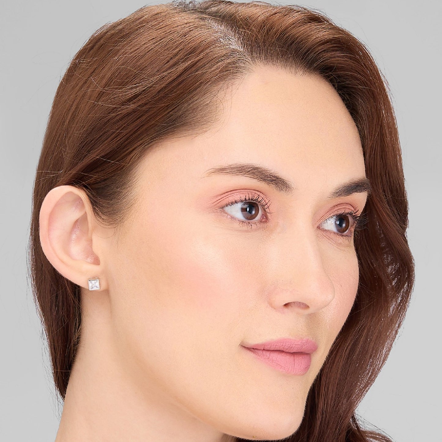 MAIRA Single Stone Square Stud 925 Sterling Silver Earrings Set Gifts for Girls