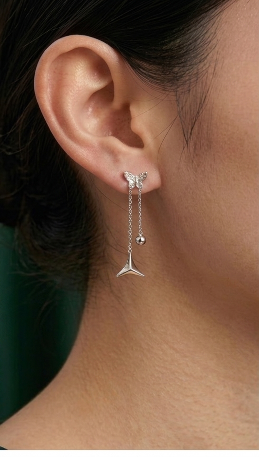 Maira Sterling Silver Flutter and Flow Drop Earrings
