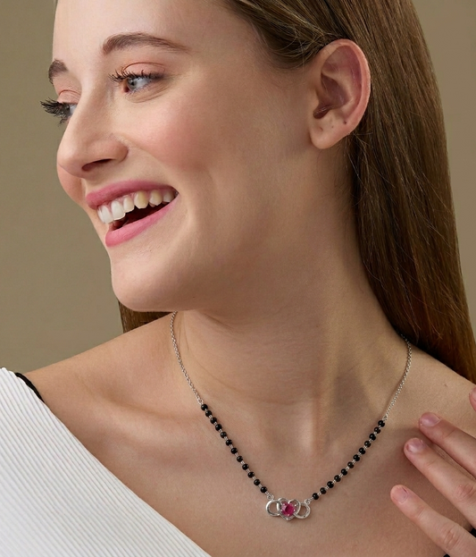 Maira Sterling Silver Crimson Knot Mangalsutra