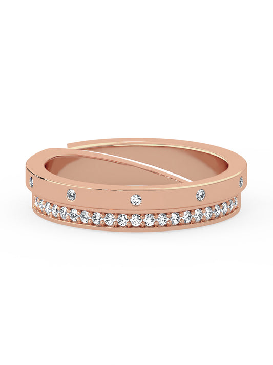 MAIRA 925 Sterling Silver Ring with Cubic Zircon | Micron Rose Gold Plated | Hypoallergenic | 6 Months Warranty | Anti - Tarnish | Gift For Women & Girls