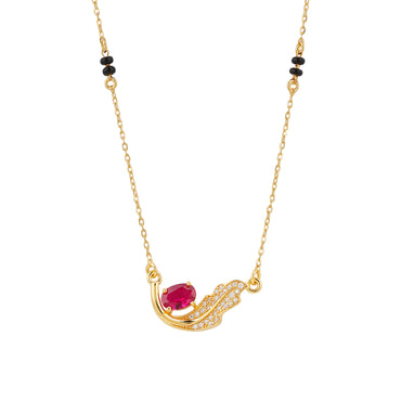 Maira Sterling Silver Rubina Curve Mangalsutra