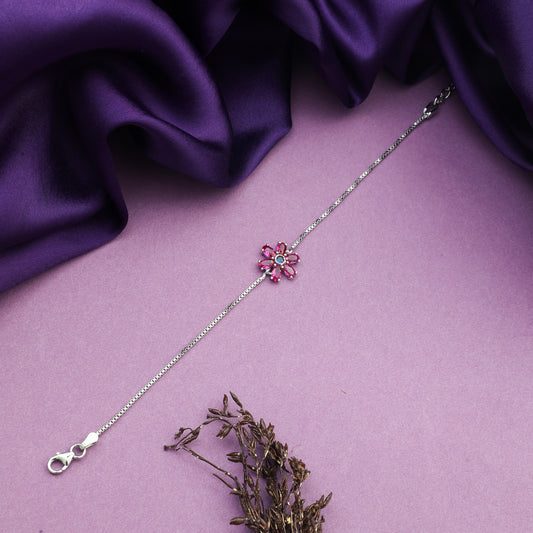 MAIRA Ruby 925 Sterling Silver Dailywear Bracelet Jewellery for Women / Gift for Women