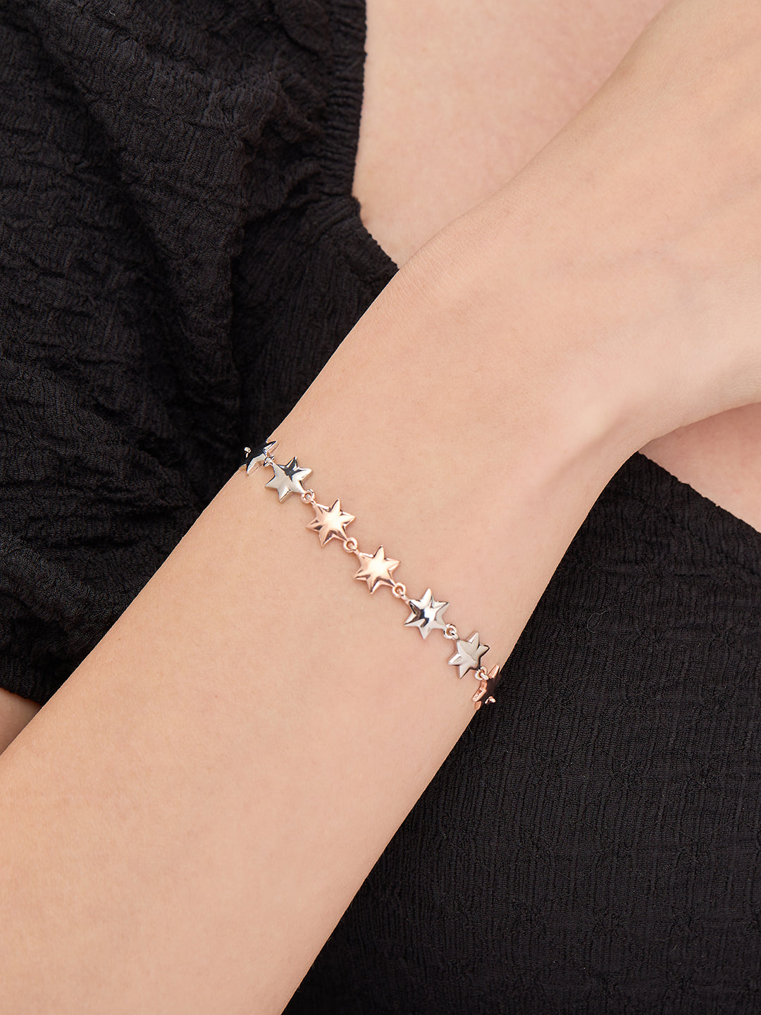 MAIRA 925 Sterling Silver 2 Tone RoseGold Premium Star Bracelet Jewellery / Gift for Women