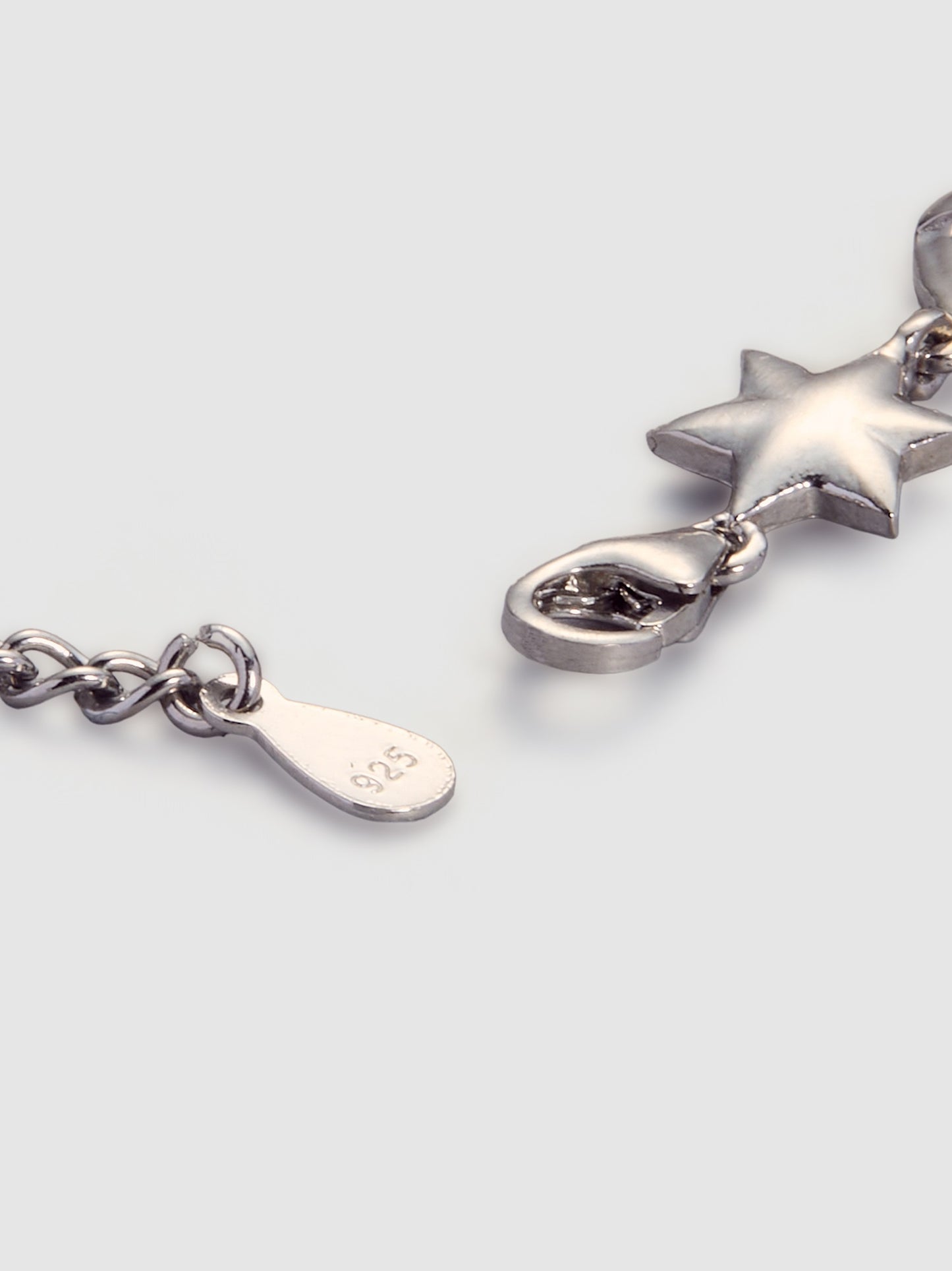 MAIRA 925 Sterling Silver 2 Tone RoseGold Star & Valentine Heart Bracelet Jewellery / Gift for Women