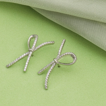 MAIRA 925 Sterling Silver Smart bow daily wear earrings for women