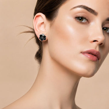 Black Petal Studs