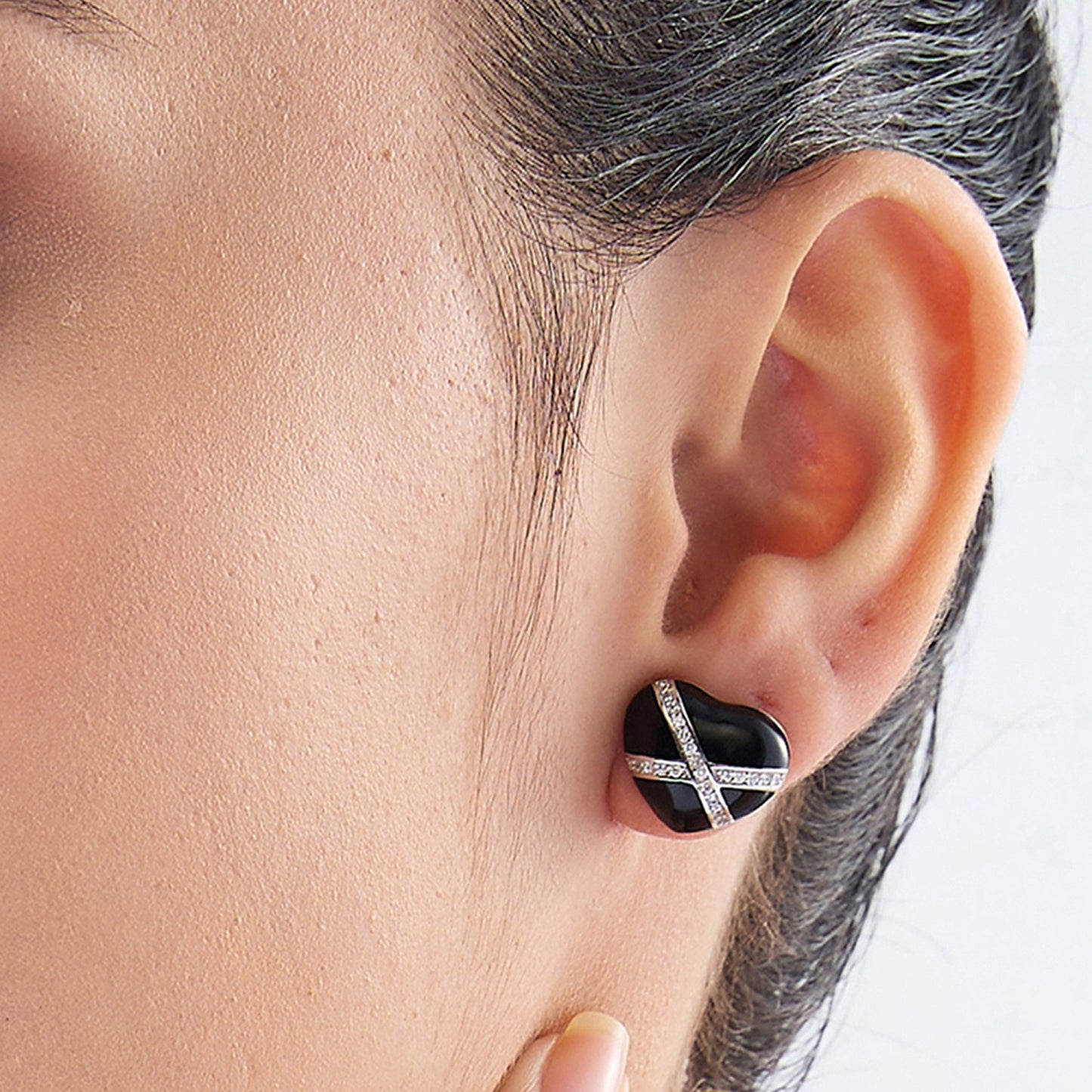 MAIRA Heart 925 Sterling Silver Enamel CZ Valentine Collection Earrings for Girls / Women