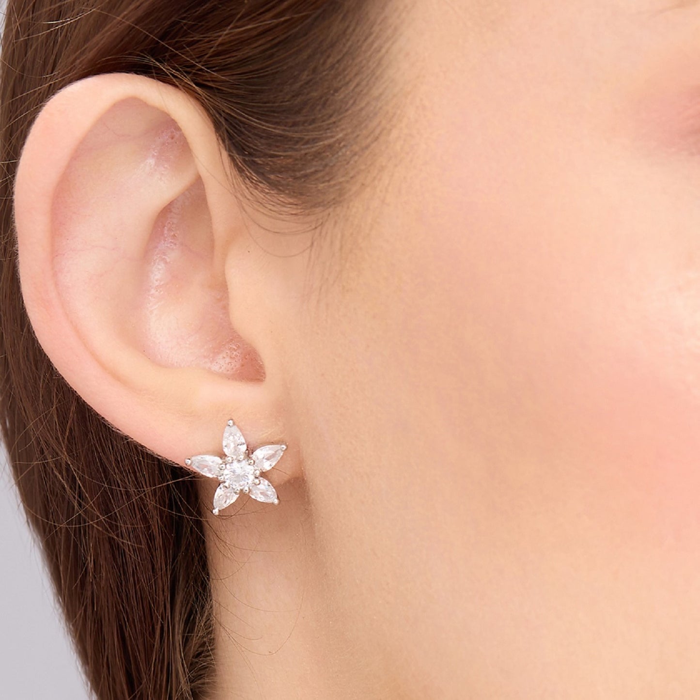 MAIRA Marquise Swiss Zirconia Floral 92.5 Sterling Silver Valentine Earrings Set for Women / Girls