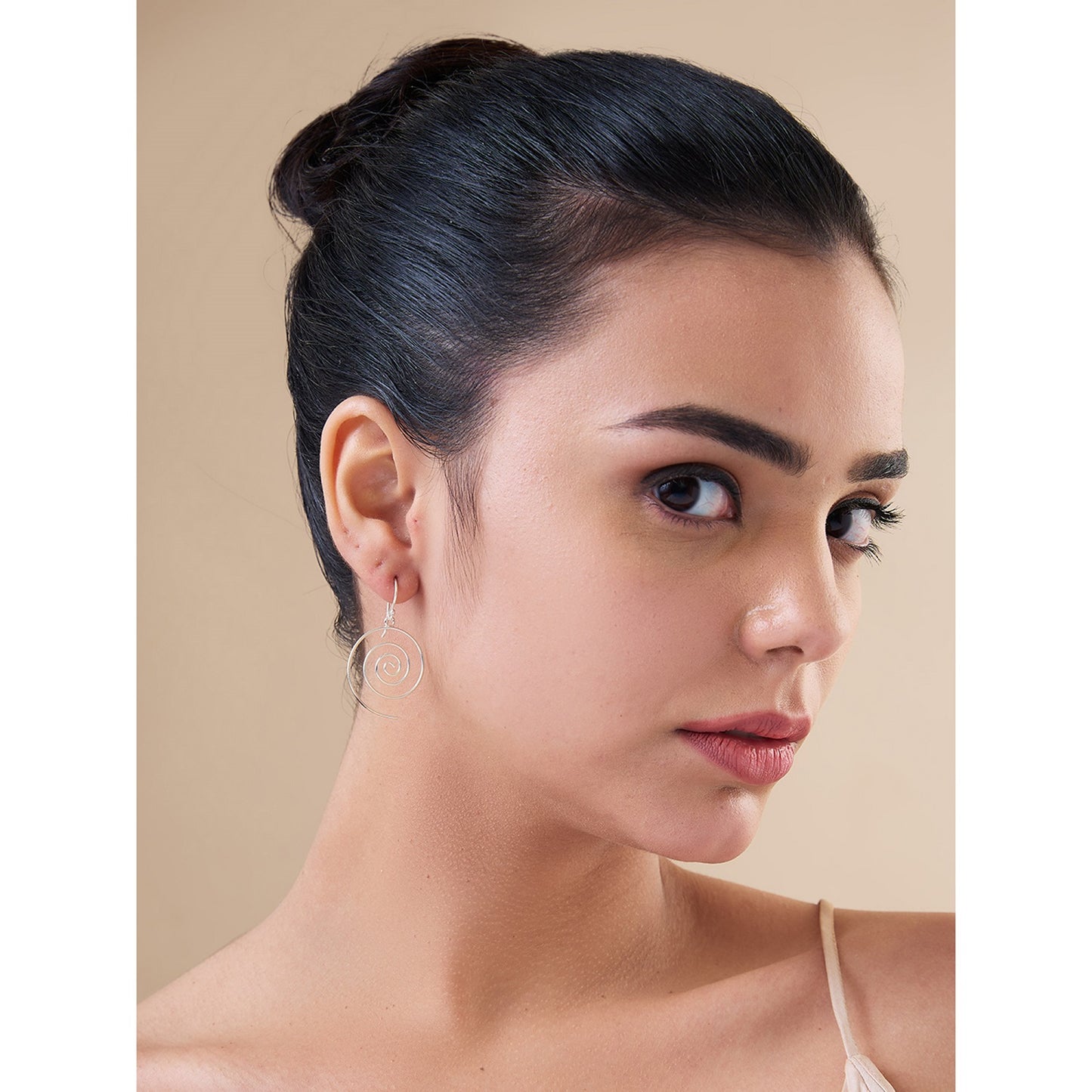 MAIRA Circular Sterling Silver 92.5 Purity Round Loopring Earring Set for Women / Girls