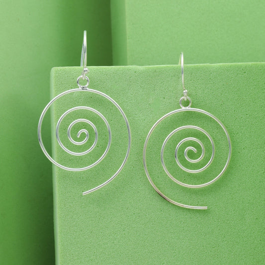 MAIRA Circular Sterling Silver 92.5 Purity Round Loopring Earring Set for Women / Girls