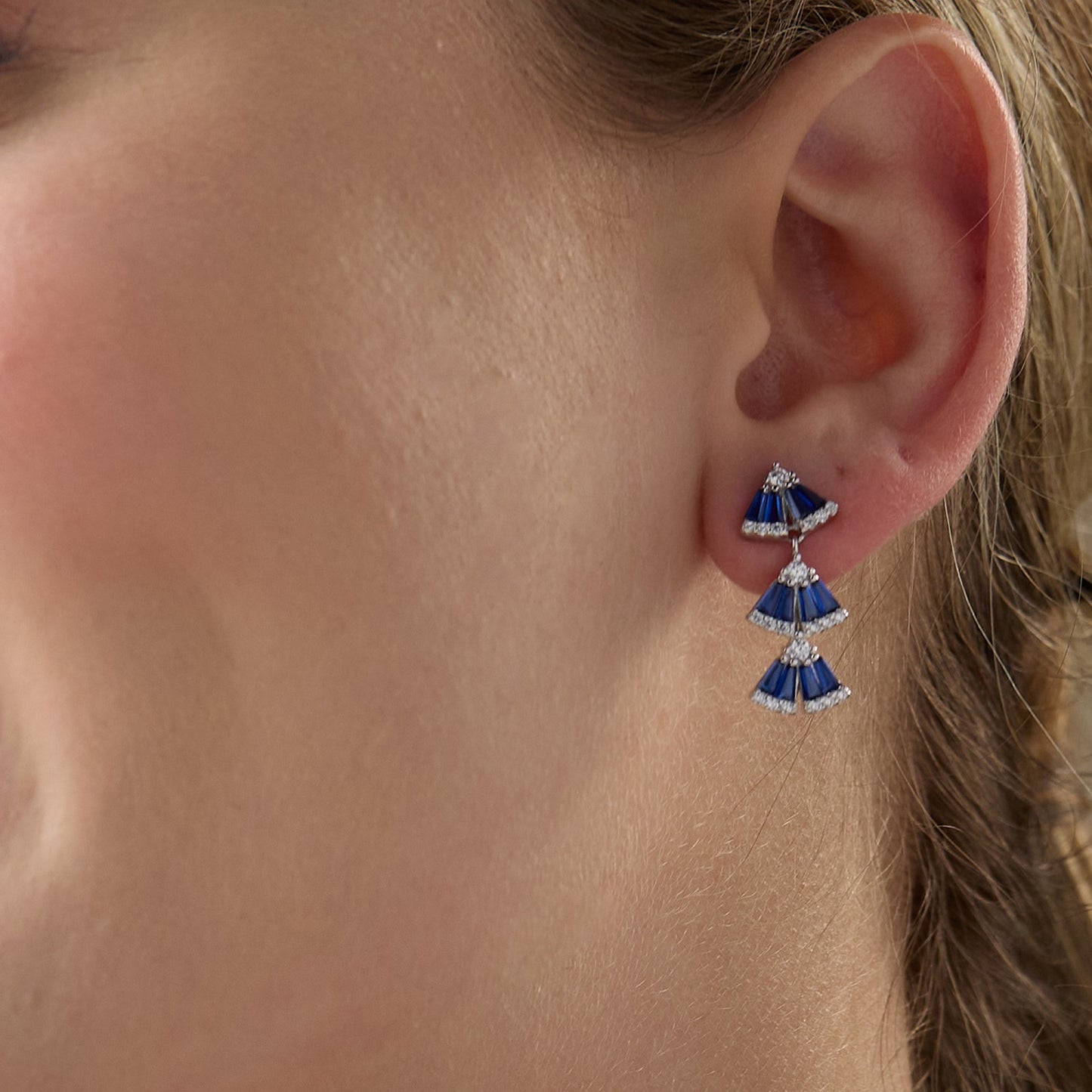 MAIRA Swiss Zirconia with Layered Dangling 925 Sterling Silver Earrings for Women