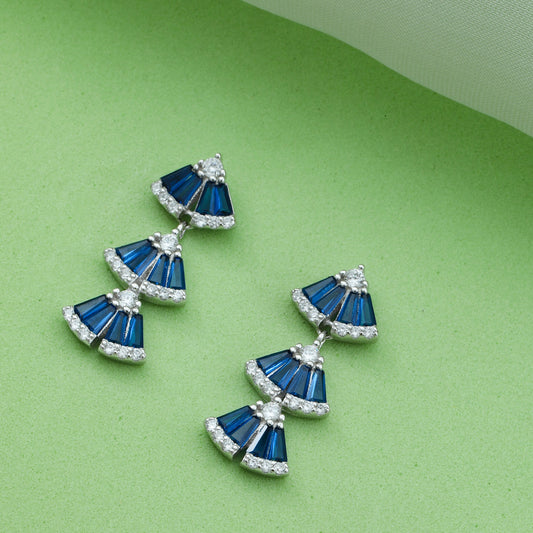 MAIRA Swiss Zirconia with Layered Dangling 925 Sterling Silver Earrings for Women