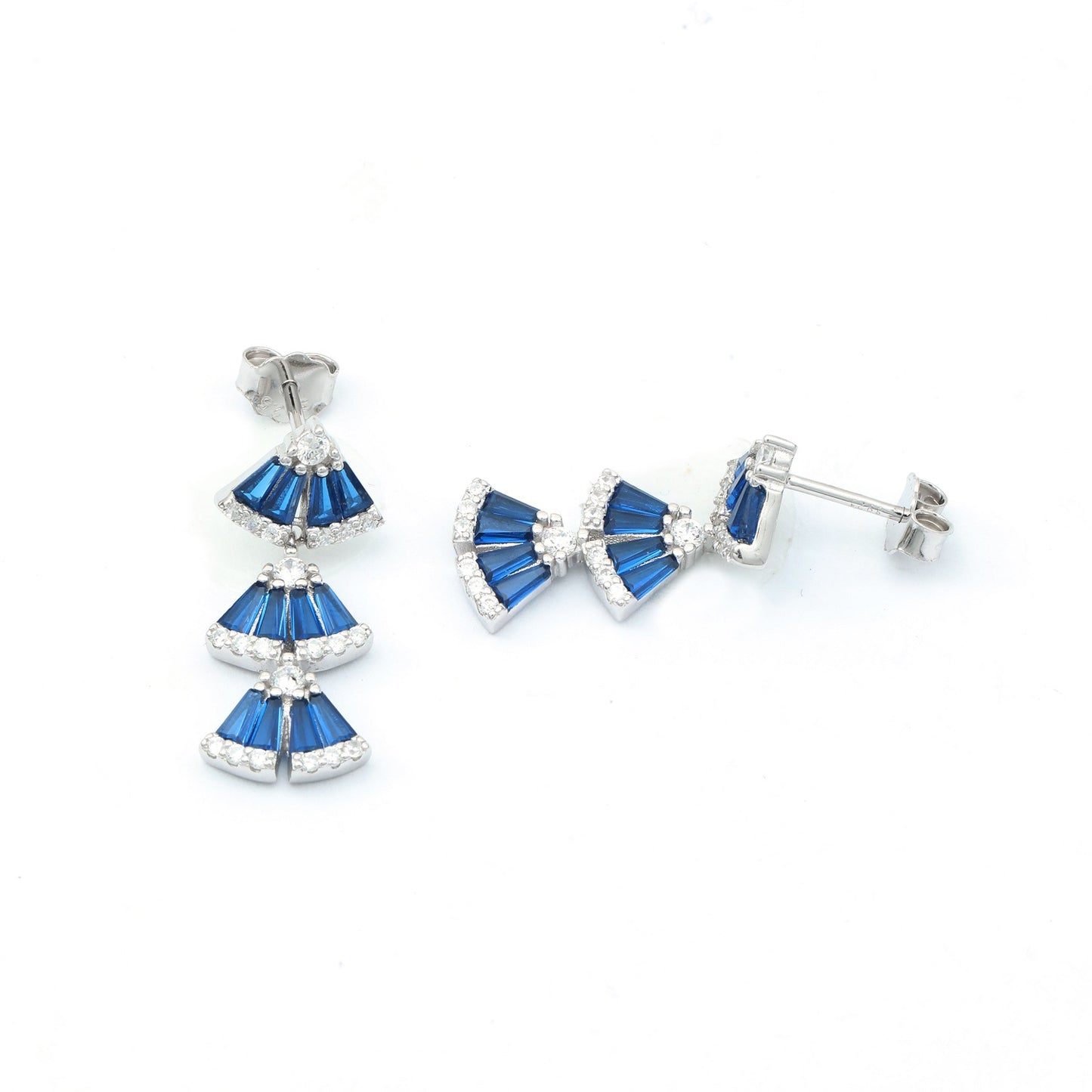 MAIRA Swiss Zirconia with Layered Dangling 925 Sterling Silver Earrings for Women