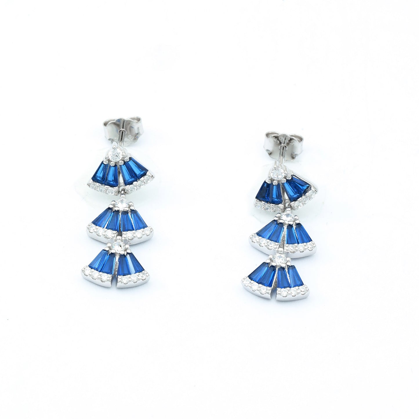 MAIRA Swiss Zirconia with Layered Dangling 925 Sterling Silver Earrings for Women