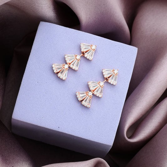 MAIRA Swiss Zirconia with Layered Dangling 925 Sterling Silver Earrings for Women