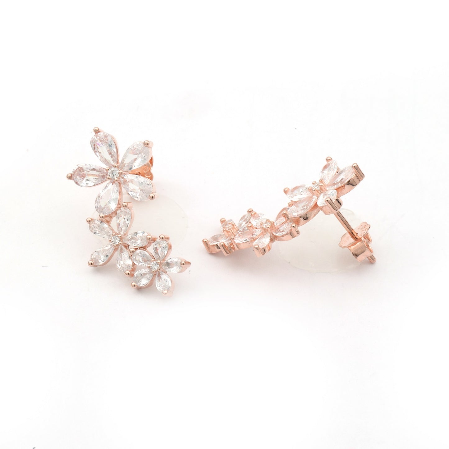 Maira Sterling Silver Floral Ear Climbers Earrings
