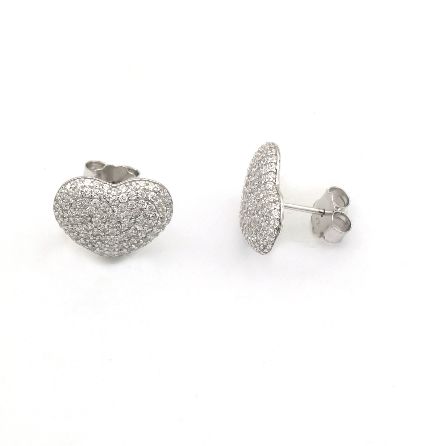 MAIRA Glittering Swiss Zirconia Heart Shaped Valentine Studs Earrings for Women/ Girls