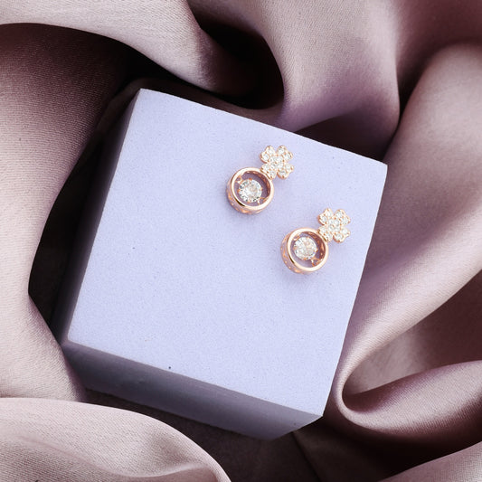 MAIRA Stunning Rose Gold Plated 925 Sterling Silver Cluster Earrings for Women / Gift for Girls