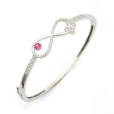MIARA Sterling Silver Rhodium Plated Stylish Infinity Butterfly Kada Bracelet Jewellery / Gift for Women