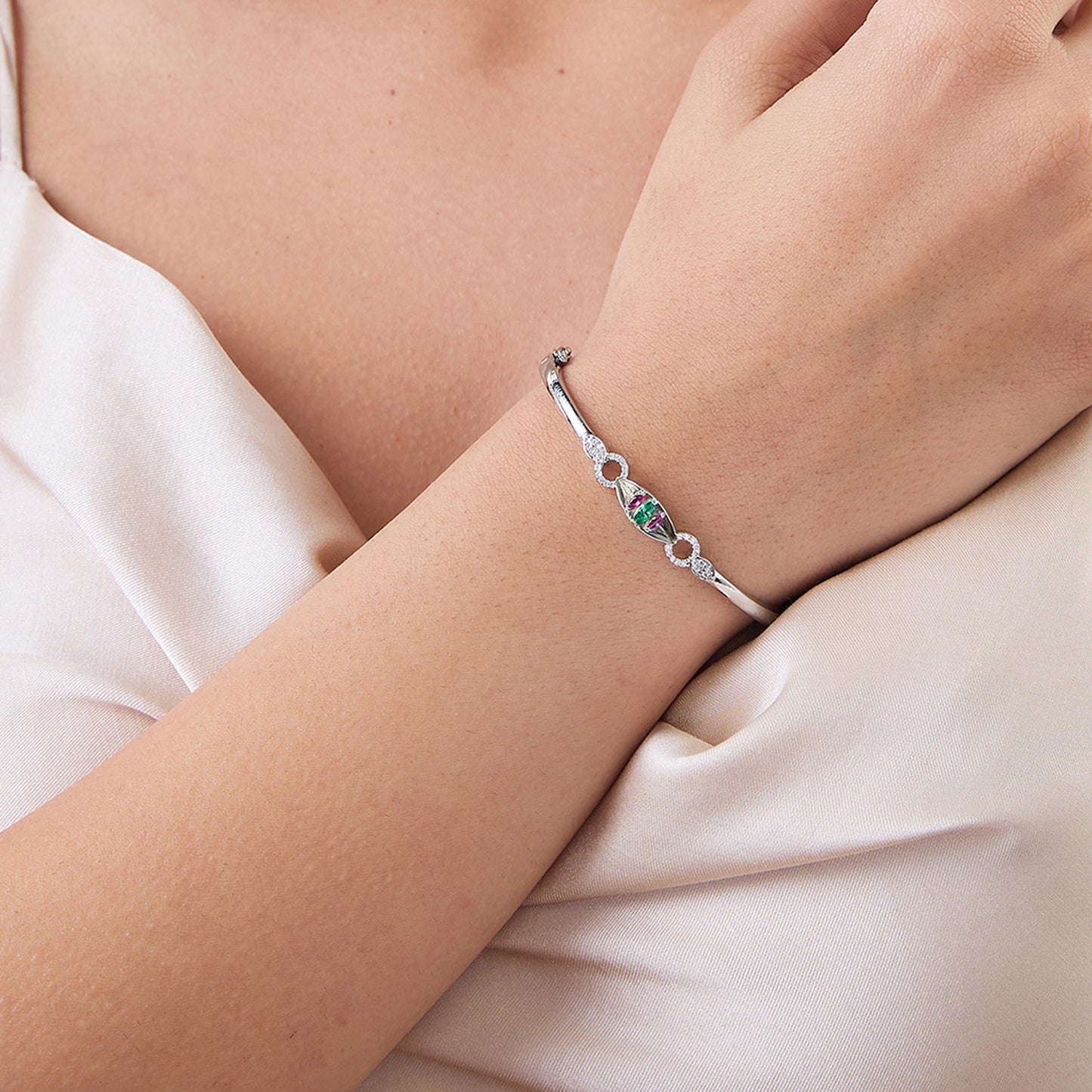 MAIRA 925 Sterling Silver Kada for Women