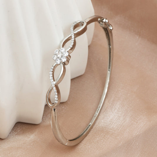 MAIRA 925 Sterling Silver Infinity Kada for Women