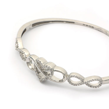 MAIRA 925 Sterling Silver Infinity Valentine Heart Kada Bracelet Jewellery / Gift for Women