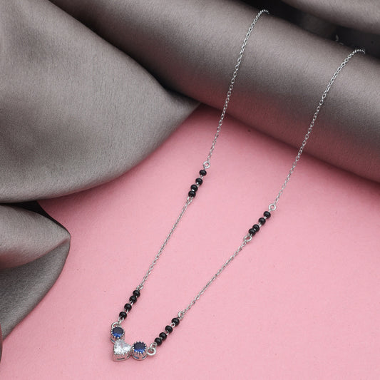 MAIRA 925 Sterling Silver Red Heart Love Dailywear Mangalsutra Jewellery for Women