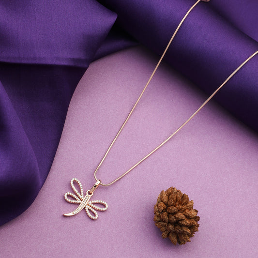 MAIRA Rose Gold Plated Butterfly 925 Sterling Silver Pendant Chain Jewellery Necklace / Gift for Women/Girls