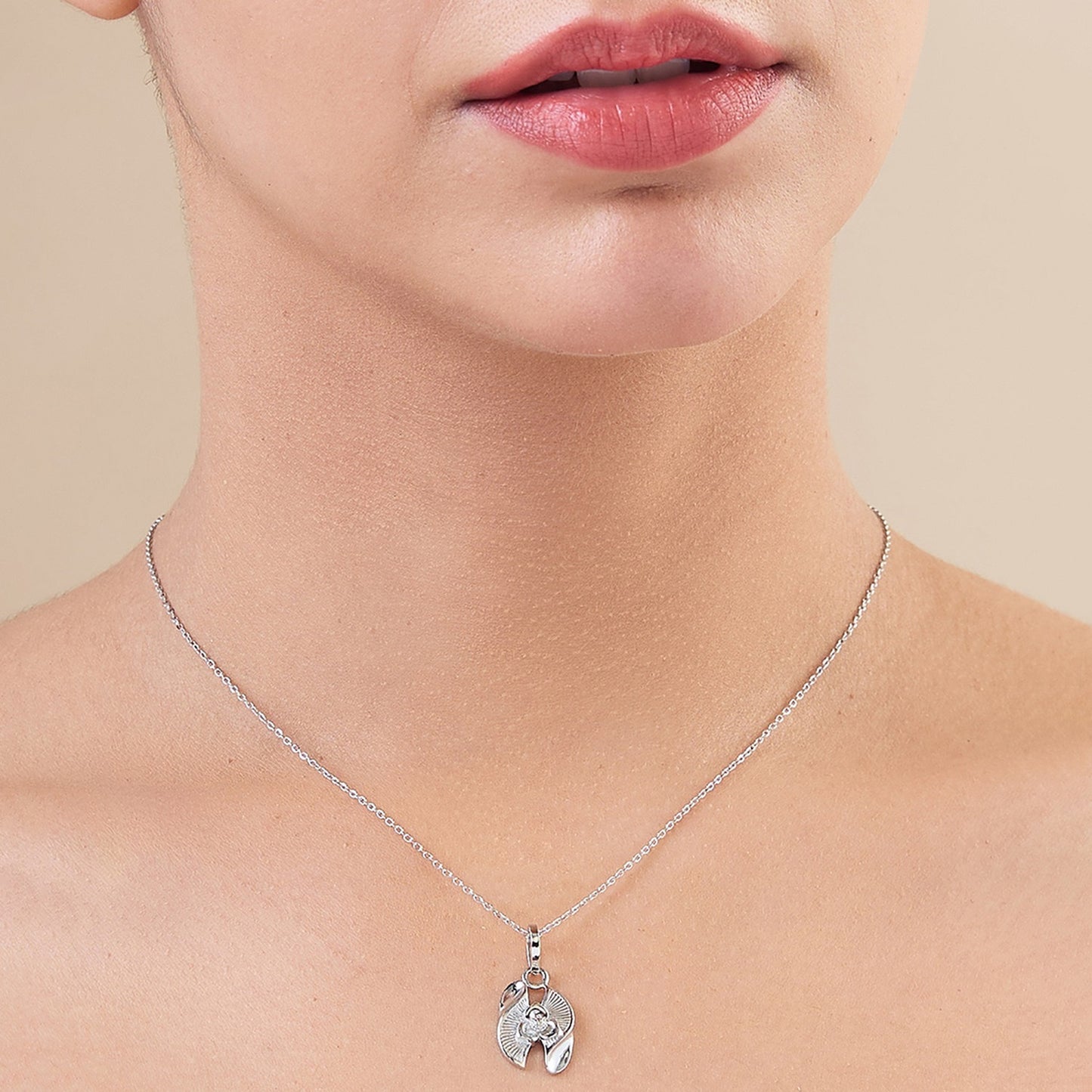 MAIRA 925 Sterling Silver Valentine Pendant Chain Necklace for Girls / Women