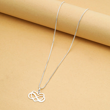 MAIRA 925 Sterling Silver Rhodium Plated Infinity Valentine Heart Pendant Chain Necklace Jewellery / Gift for Girls & Women