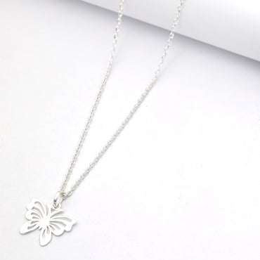 MAIRA Stylish & Simple 925 Sterling Silver Rhodium Plated Butterfly Pendant Chain Necklace Jewellery / Gift for Girls & Women