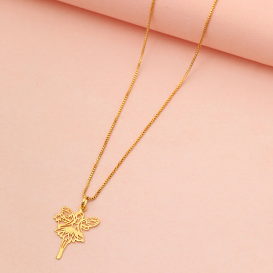 MAIRA I AM FAIRY Gold Plated 925 Sterling Silver Pendant Chain Necklace Jewellery ( Giftie- Sift for Self)