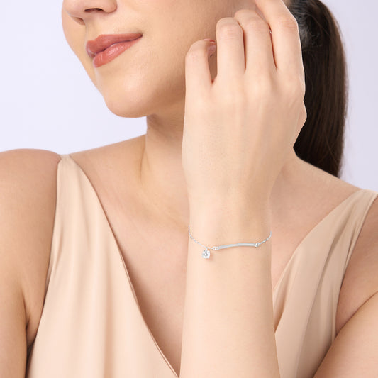 Maira Sterling Silver Sleek Sparkle Bracelet