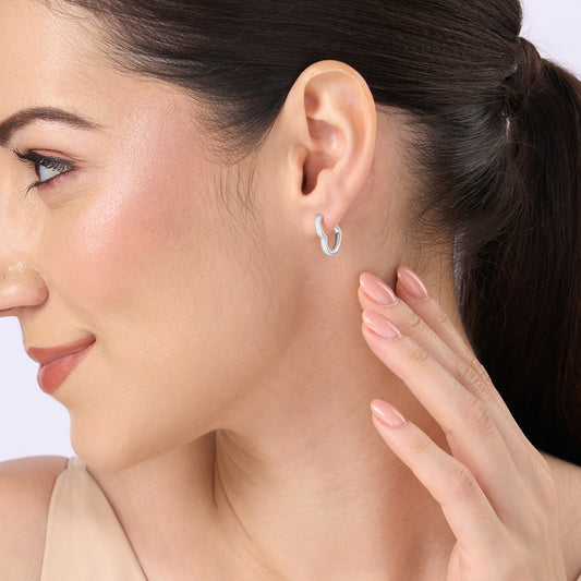 Maira sterling Silver Heart Hoop Earrings