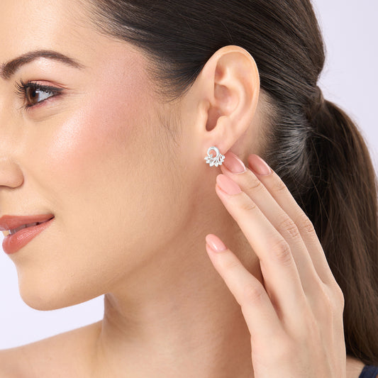 Maira Sterling Silver Peacock Plume Filigree Earrings