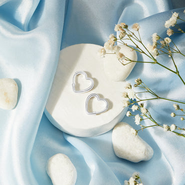Maira sterling Silver Heart Hoop Earrings