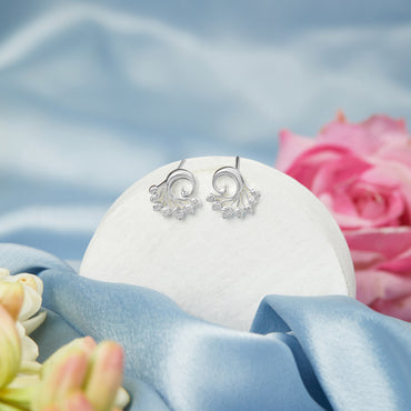 Maira Sterling Silver Peacock Plume Filigree Earrings