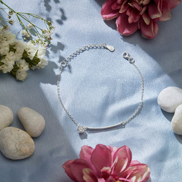 Maira Sterling Silver Sleek Sparkle Bracelet