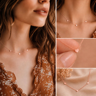 Love Notes Triple Heart Rose Gold Plated Necklace
