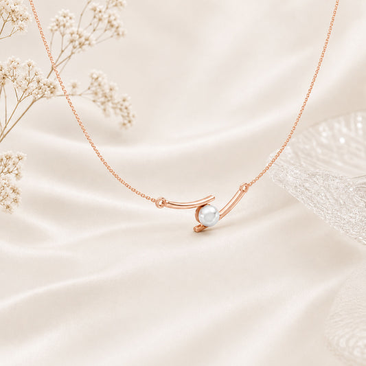 Pearl Embrace Rose Gold Plated Necklace