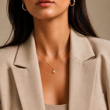 Deco Radiance Solitaire Pendant 925 Sterling Silver Necklace