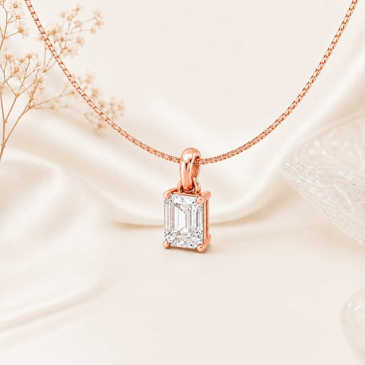 Deco Radiance Solitaire Pendant 925 Sterling Silver Necklace