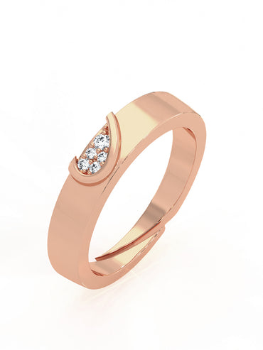 MAIRA 925 Sterling Silver Ring with Melting Heart Design | Rose Gold Plated | Hypoallergenic | 6 Months Warranty| Gift For Women/Girls