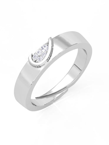 MAIRA 925 Sterling Silver Ring with Diamond Accent, Teardrop Design | Premium Rhodium Plate| Hypoallergenic | Valentine's Day Gift For Women & Girls | 6 Months Warranty